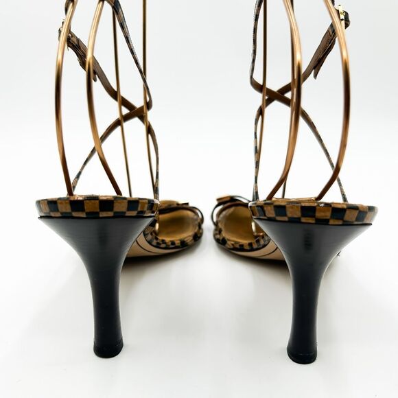 Louis Vuitton LV Damier Ebene Patent Heels Sandals EU 40 US 10 - Picture 8 of 12